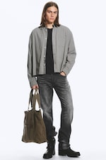 Checked Light Mole - Relaxed Boxy Poplin Shirt - 1