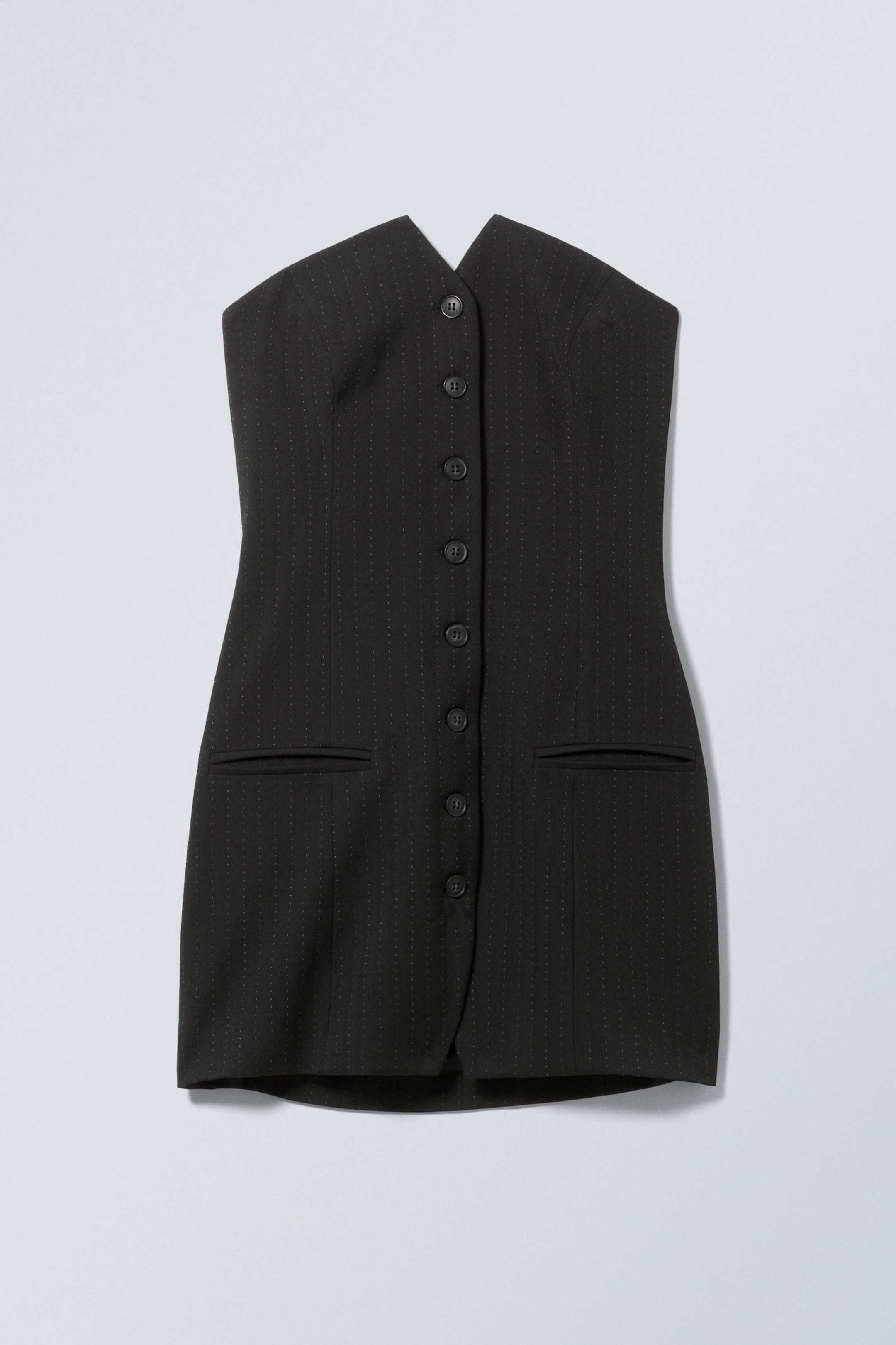 Black Stripe - Mini Suiting Dress - 1