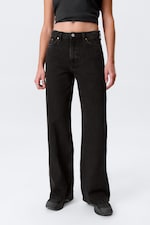 Tuned Black - Svart - Paz Mid Rise Wide Leg Jeans - 1