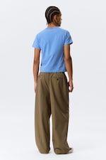 Beige - Oversized Suit Trousers - 6