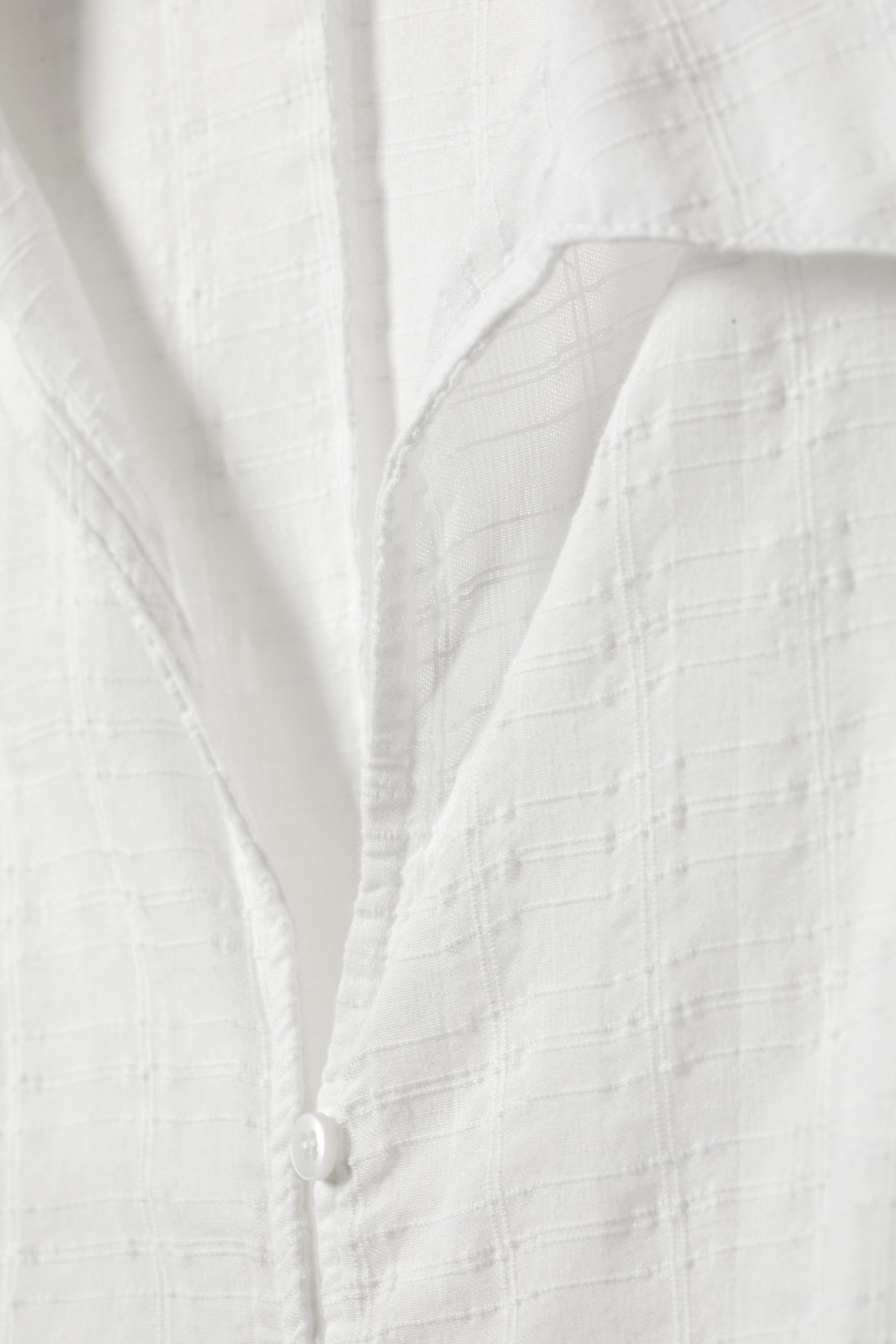 Vit - Smal passform texturerad blus - 2