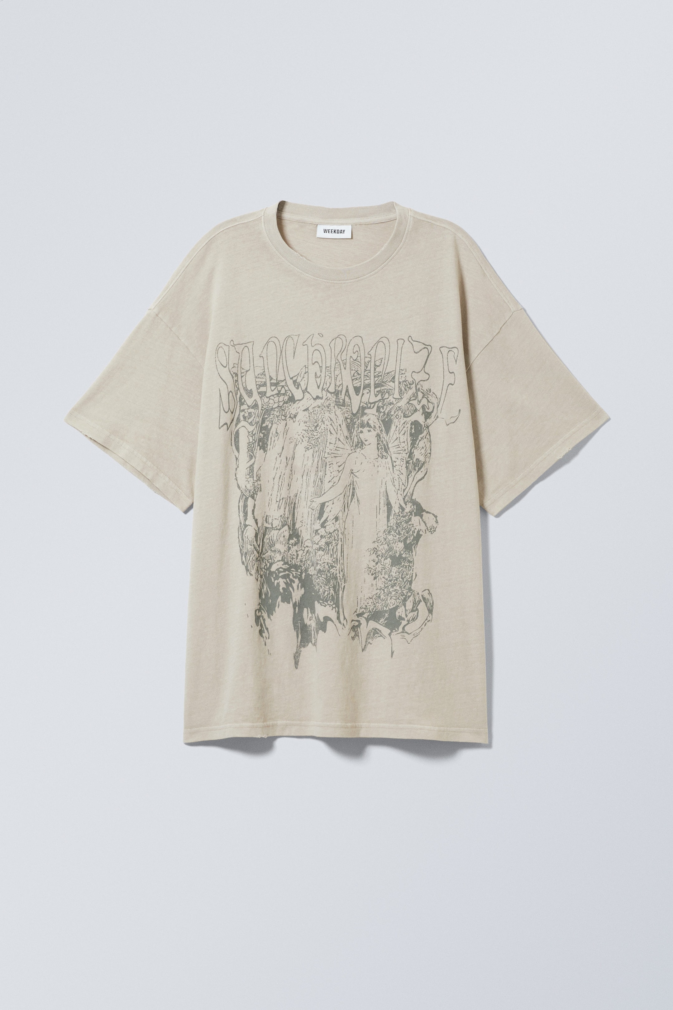 Helles Graubraun - Synchronize - Oversized T-Shirt mit Print - 0