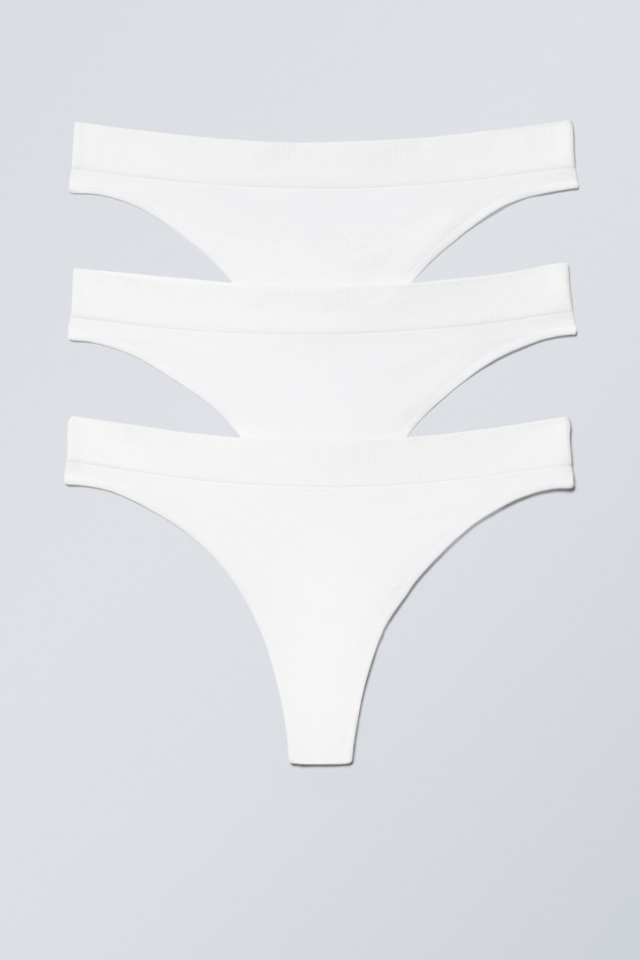 #FFFFFF - 3-pack Cat Soft Seamless High Rise Thongs - 1