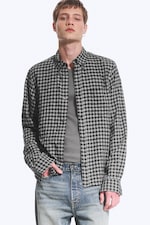 Checked Black/Grey - Structured Long-Sleeved Buttoned Shirt - 0