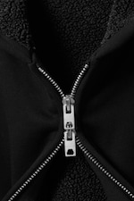 Zwart - Gevoerd bomberjack met rits - 6