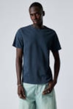 Donkerblauw met wassing - Standaard middelzwaar T-shirt - 0