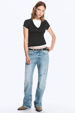 Captain Blue - Bleu clair - Jean droit standard taille basse Sonic - 0