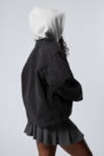 Washed Black - Washed Cotton Canvas Zip-Up Jacket - 3