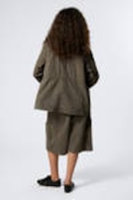 Dunkles Graubraun - Verwaschene, locker geschnittene Ripstop-Jacke - 3