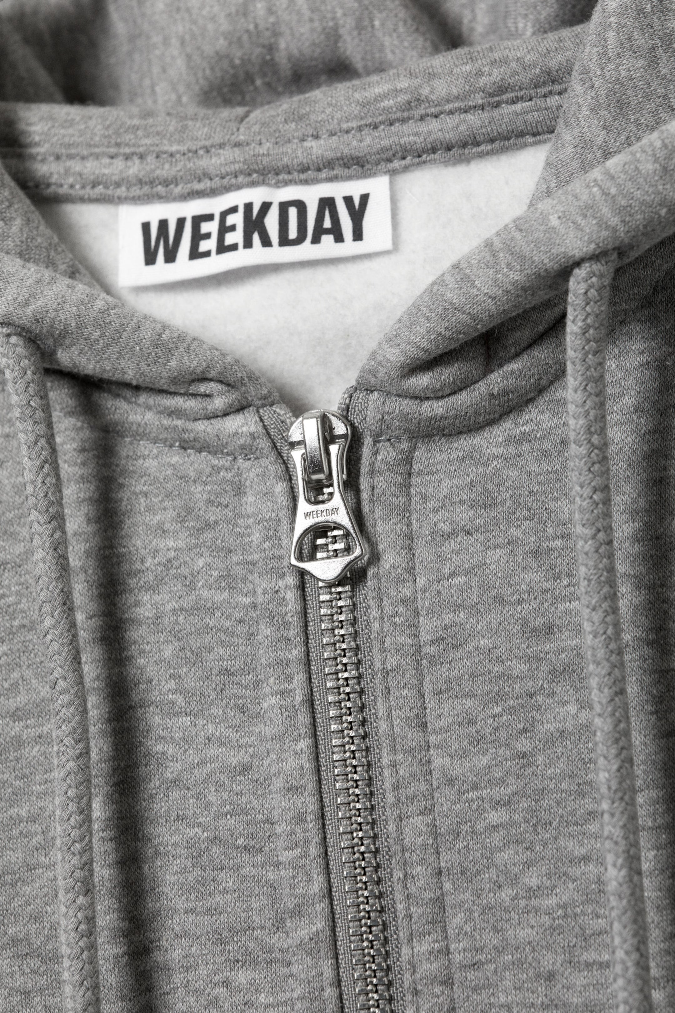 Grey Melange - Slim Zip Hoodie - 1