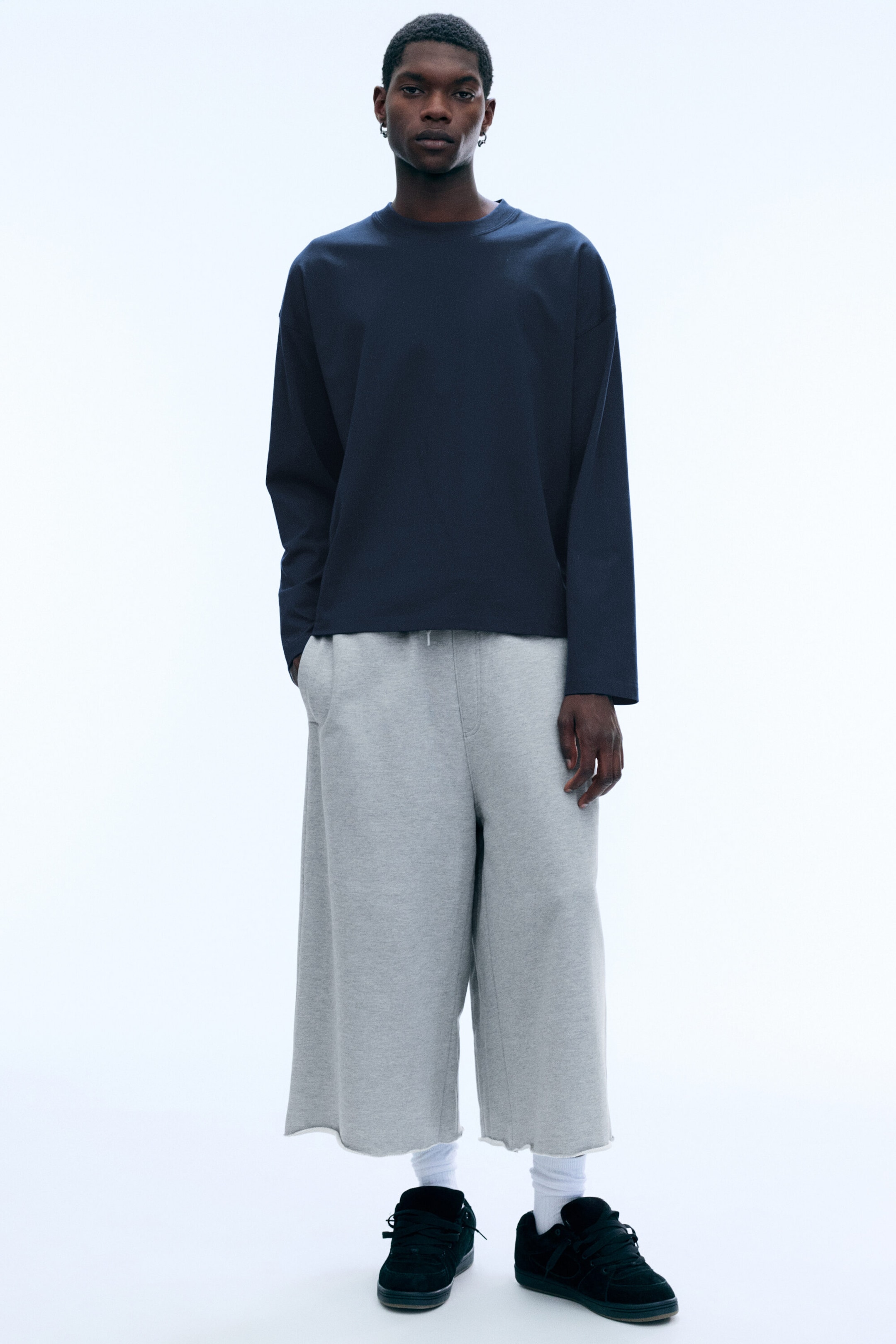 Dark Blue - Oversized long-sleeved boxy - 2
