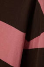 Pink & Brown Stripes - Striped Long-Sleeved Mini Dress - 4