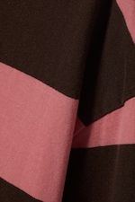 Pink & Brown Stripes - Striped Long-Sleeved Mini Dress - 1