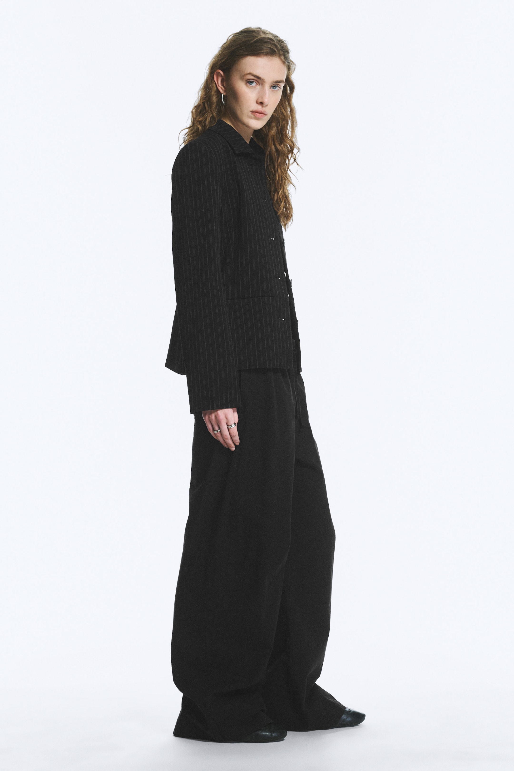 Black - Loose Fit Washed Ripstop Trousers - 2