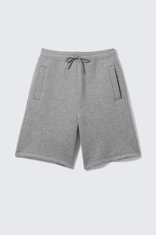 Locker geschnittene Scuba-Shorts - Grau meliert/Dunkelblau/Schwarz - 1