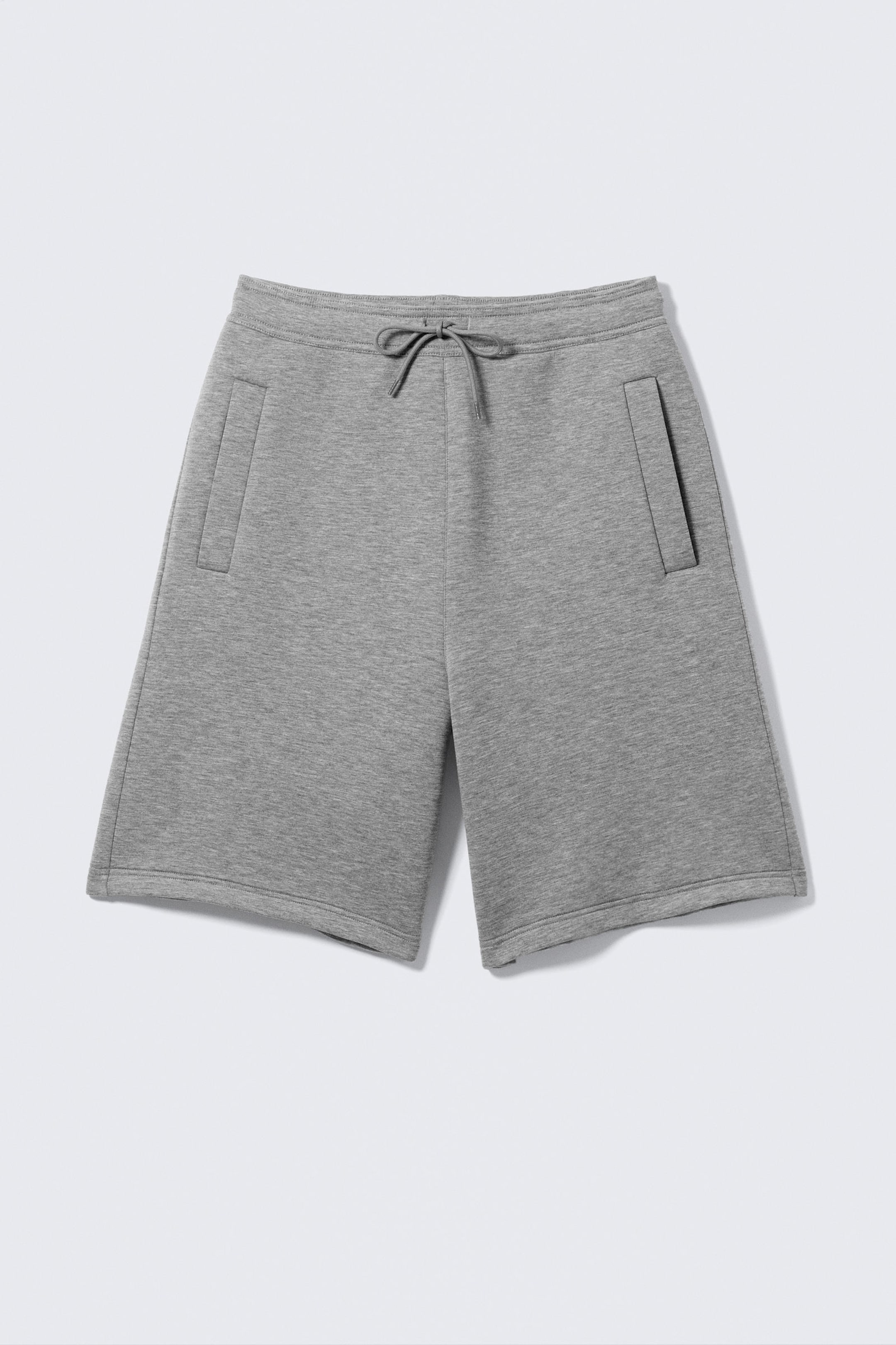 Grey Melange - Loose Fit Scuba Shorts - 3