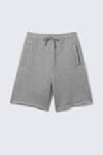 Grey Melange - Loose Fit Scuba Shorts - 3