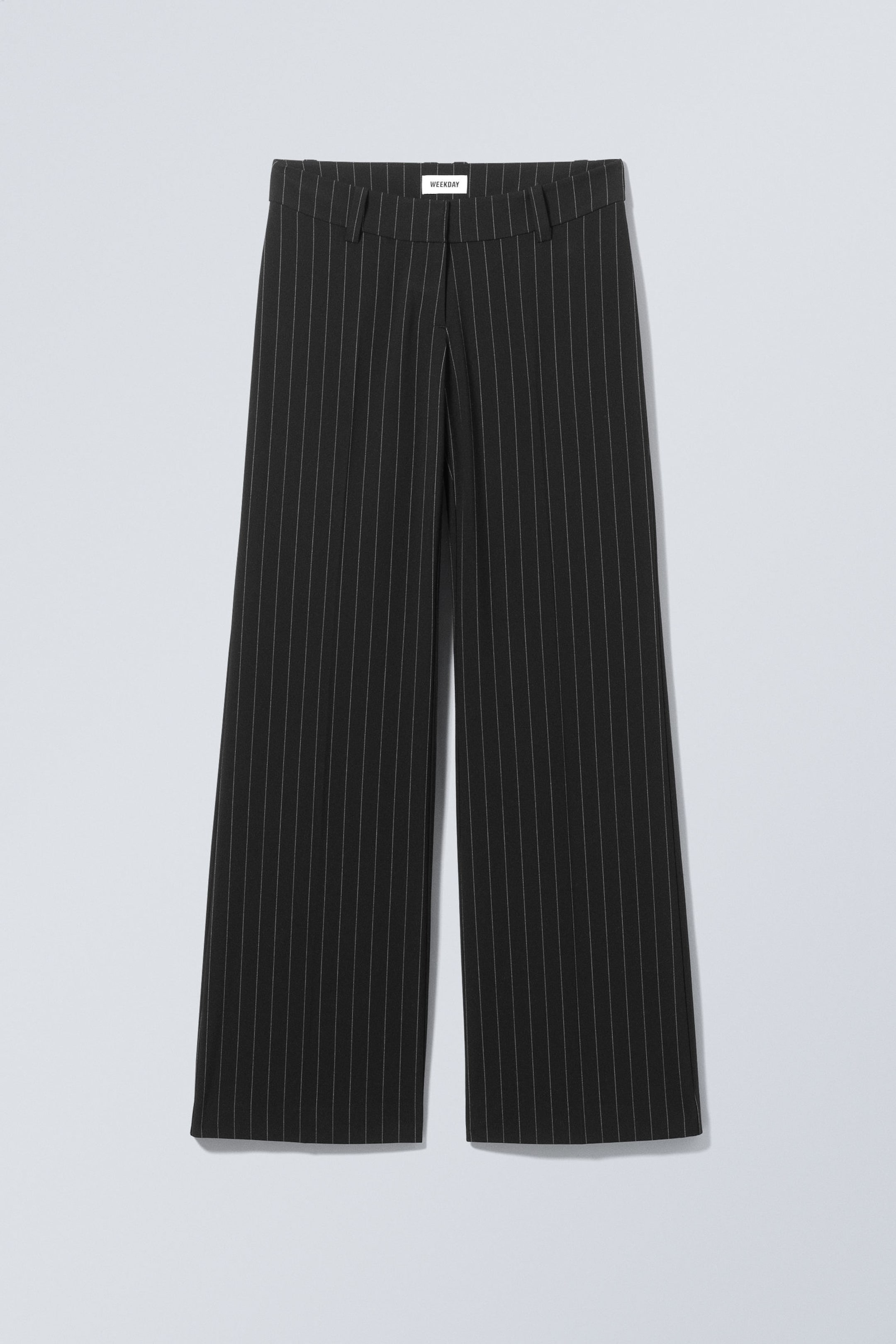 Black Pinstripe - Keel Low Suiting Trousers - 0
