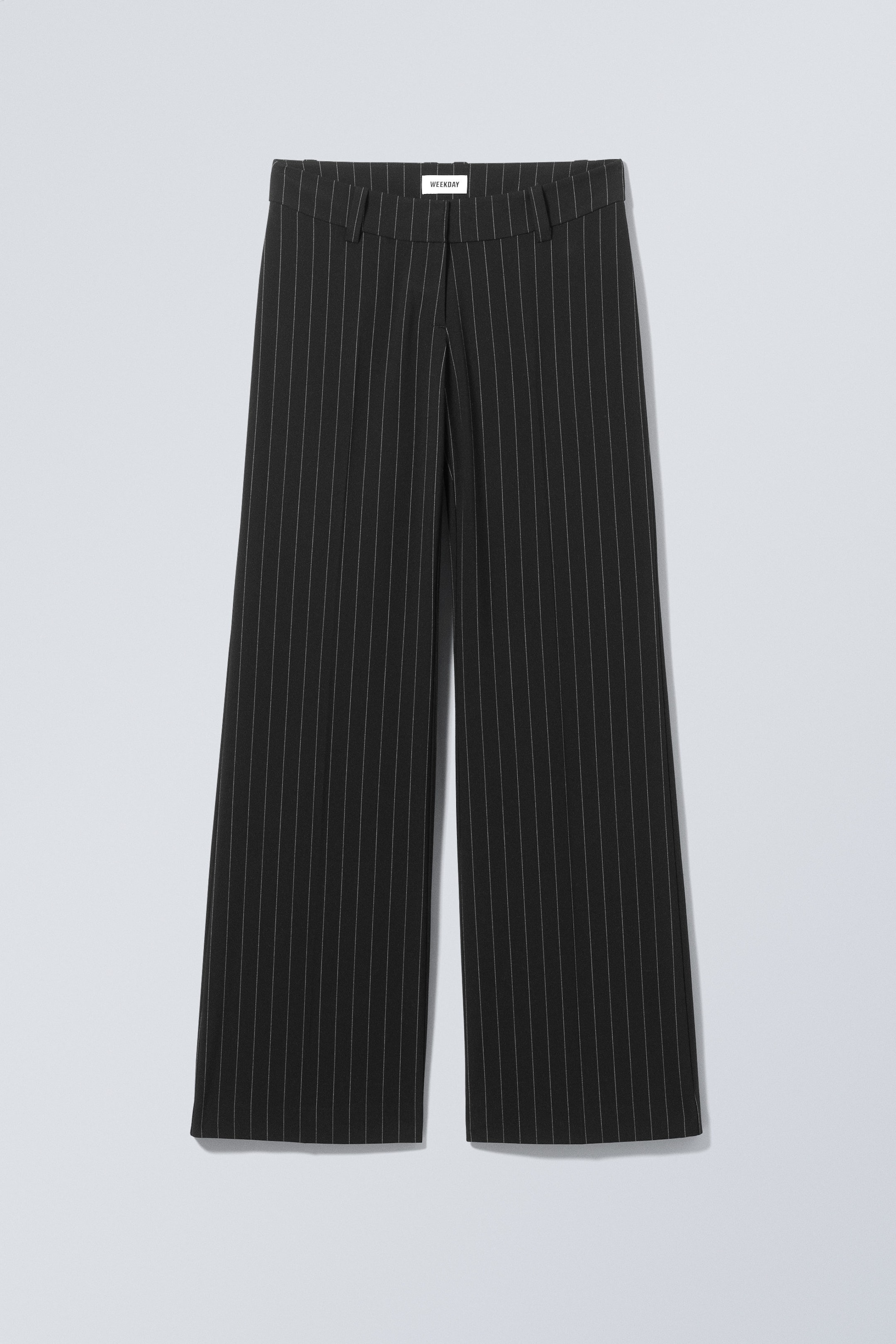 Black Pinstripe - Keel Low Suiting Trousers - 0
