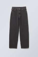 Black Dark - Rail Mid Rise Loose Wide Jeans - 0