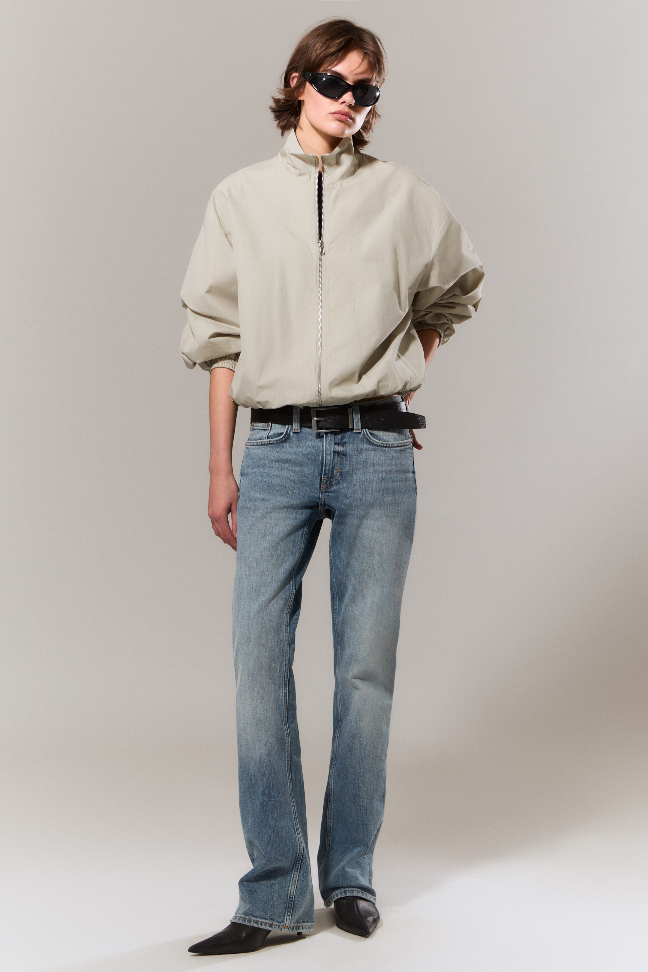 Kimberley Blue - Medium Blue - Tension Mid Rise Slim Bootcut Leg Jeans - 1