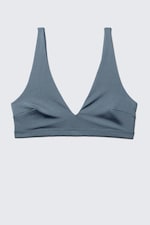 Taubenblau - Schimmer - Bikini-Top mit tiefem Ausschnitt zum Überziehen - 3