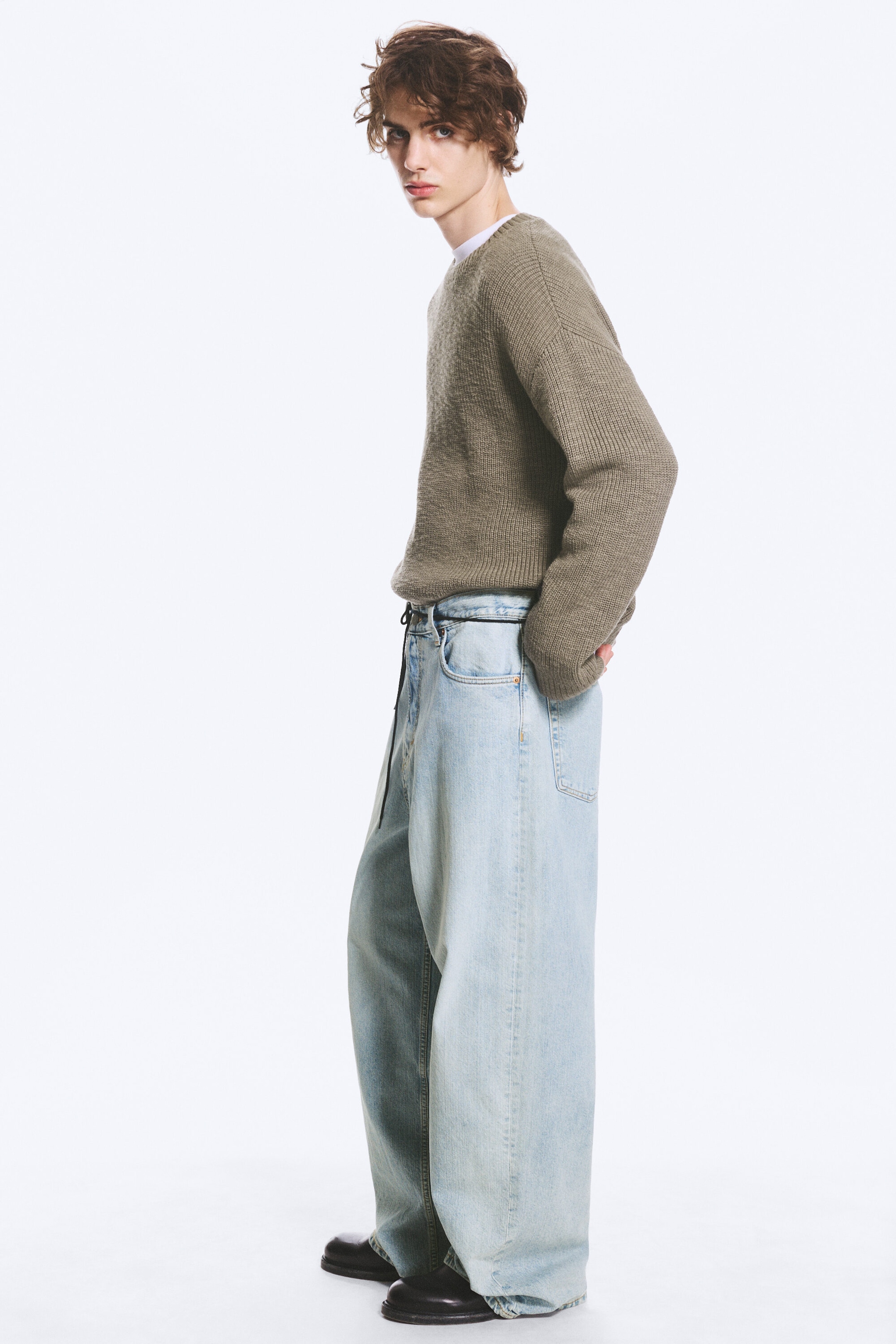 Dream Blue - Light Blue - Astro Mid Rise Loose Baggy Unisex Jeans - 2