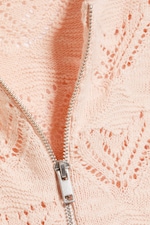 Helles, staubiges Pfirsich - Strickjacke mit Reißverschluss - 4