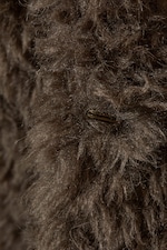 Taupe foncé chiné - Veste en fausse fourrure oversize - 6