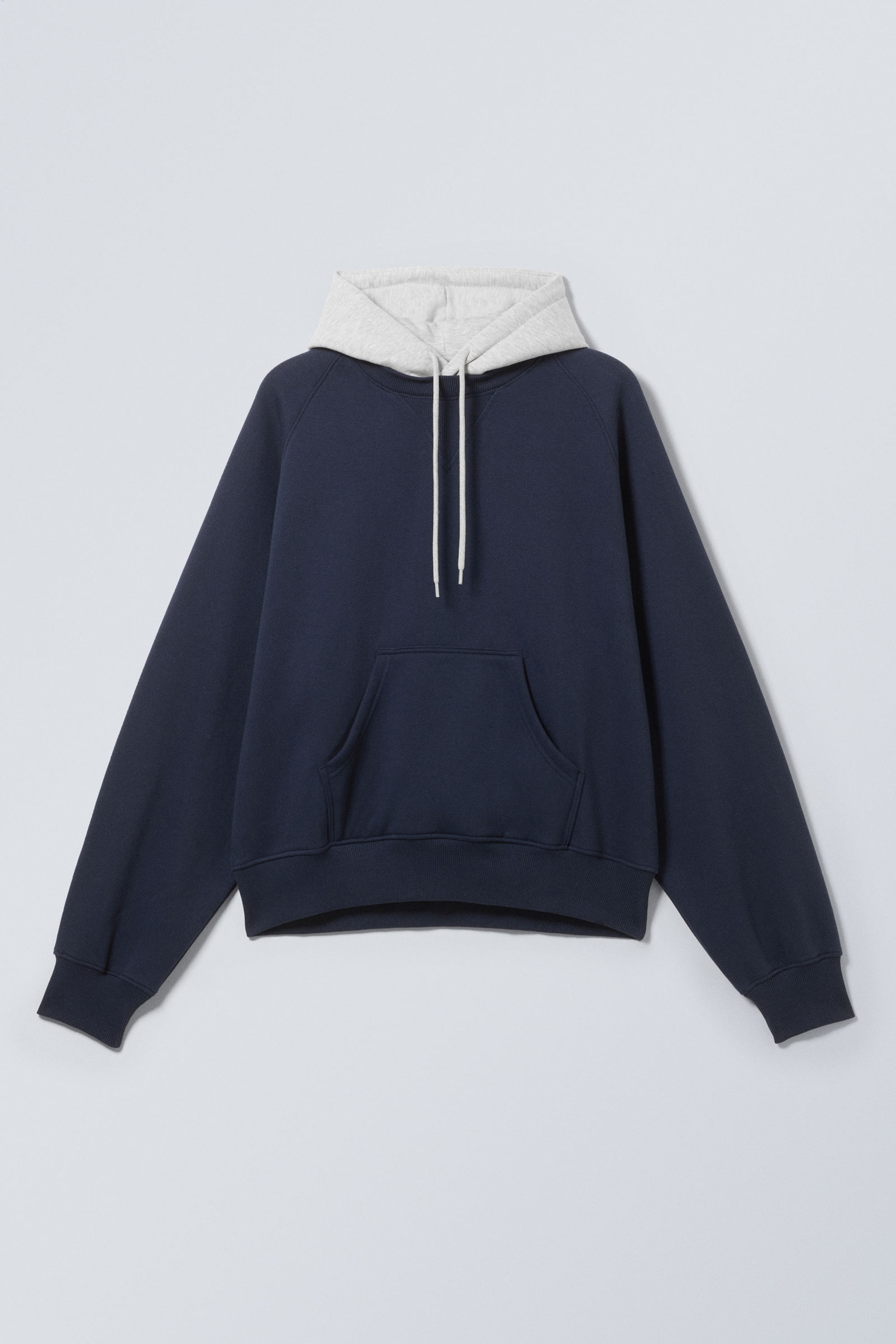 Dark Blue/Grey - Loose Raglan Hoodie - 0
