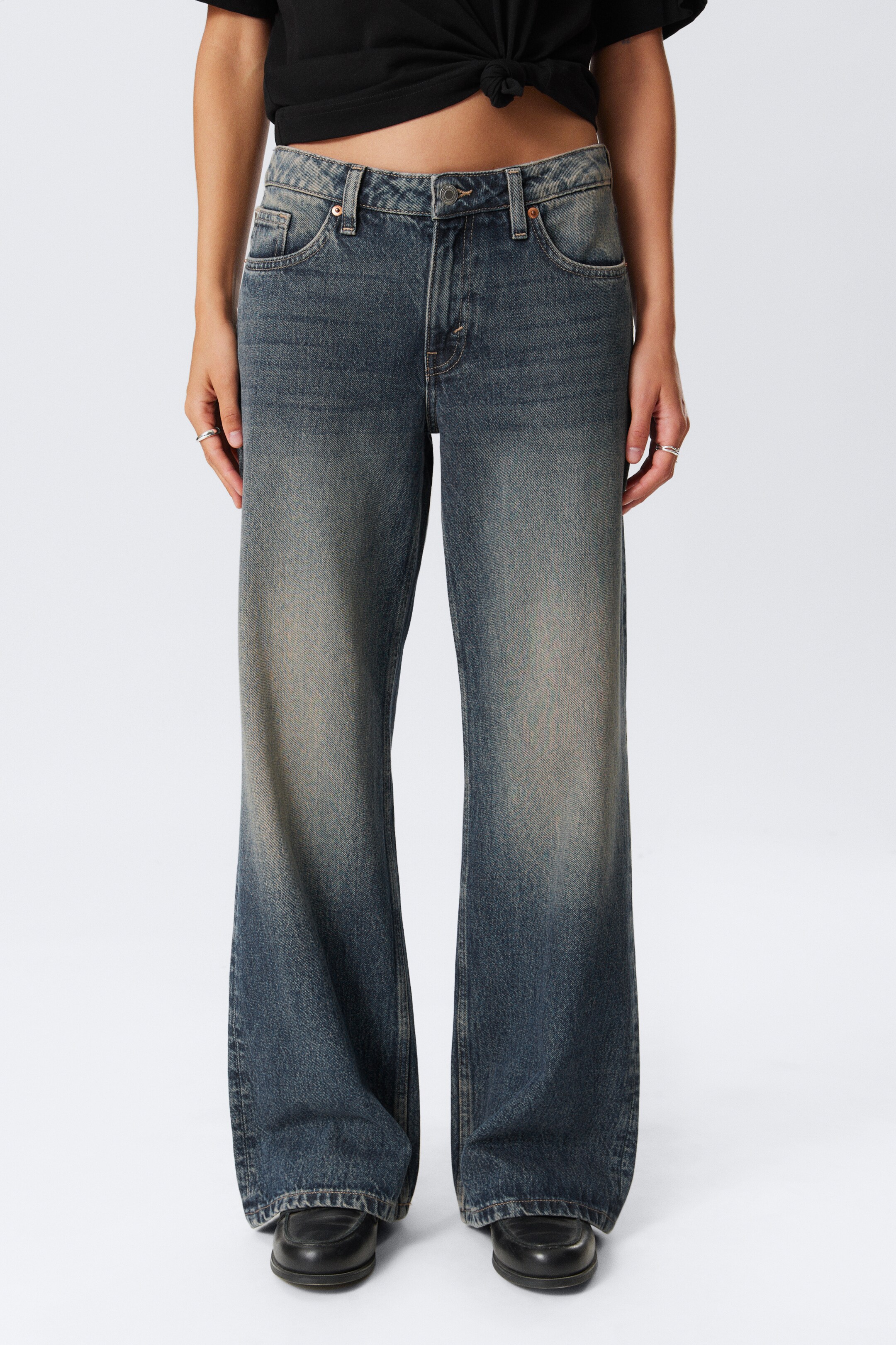 Agrandir l'image: Imoo Low Rise Loose Wide Leg Jeans - Desert Blue - Bleu foncé - FEMME | H&M BE 2