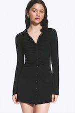 Black - Long-sleeve Dress - 1