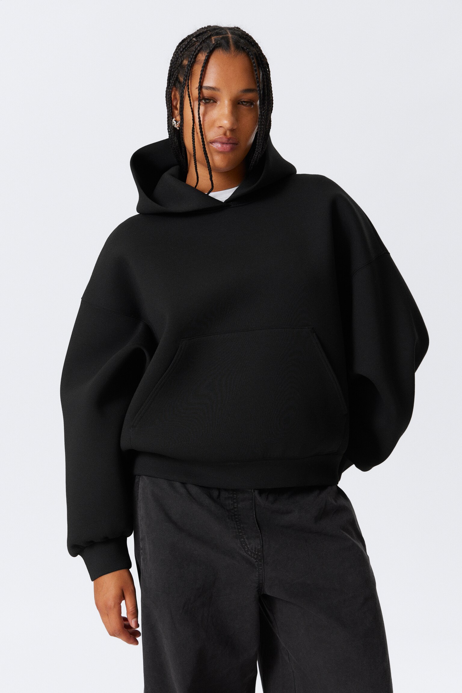 Oversized hoodie van scubastof - Zwart/Lichtgrijs/Donkergrijs gemêleerd/Zwart/Donker kakigroen/Grijs gemêleerd
