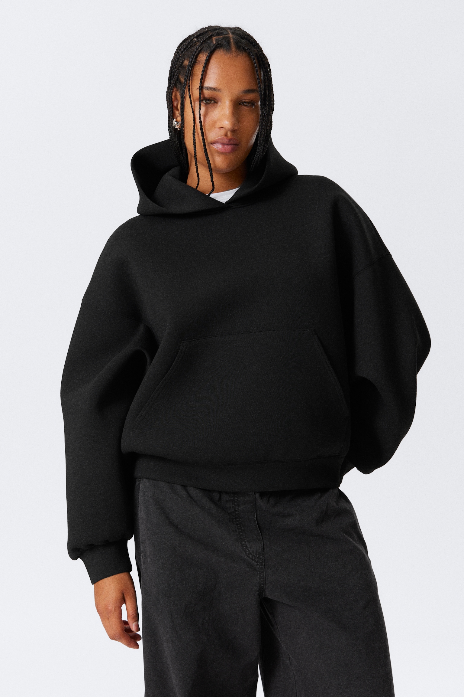 Oversized Scuba Hoodie - Black/Light Grey/Black/Dark Grey Melange/Grey Melange/Dark Khaki Green