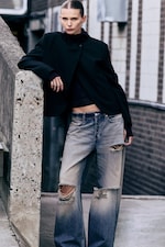 Black - Asymmetric Wool-Blend Blazer - 1
