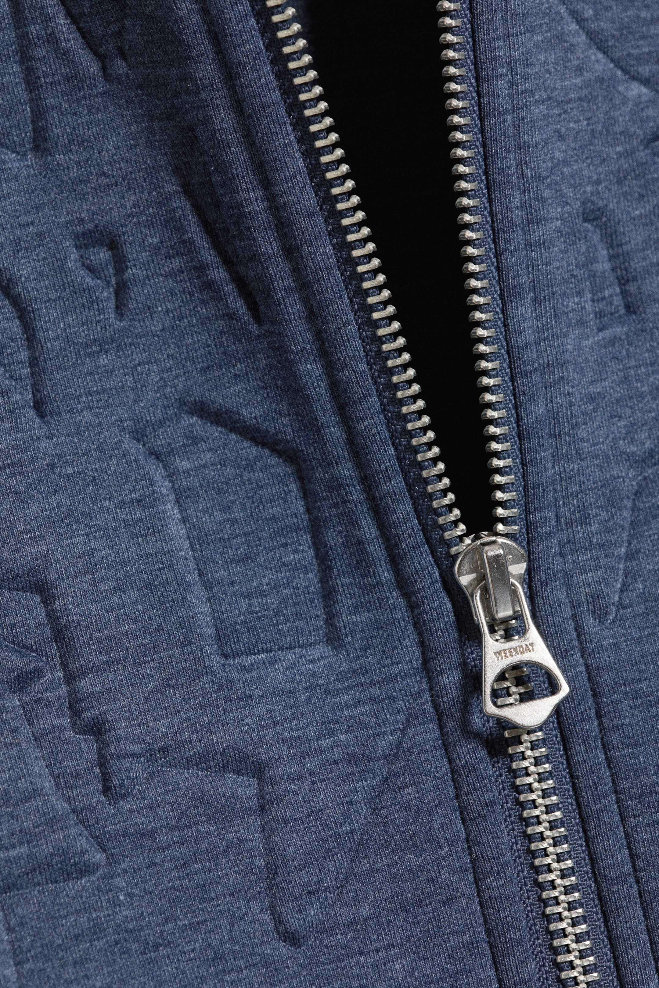 Donkerblauw - reliëf - Simon Graphic Scuba Zip Hoodie - 1