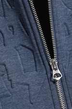 Donkerblauw - reliëf - Simon Graphic Scuba Zip Hoodie - 1