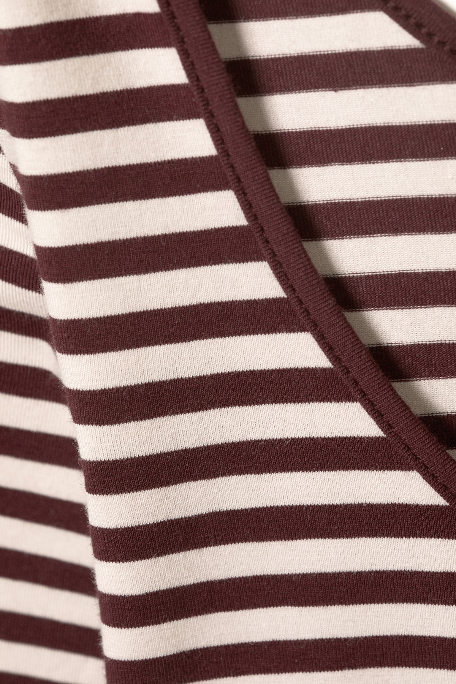 Long-Sleeved Slim Fit Scoop Neck Top - Pink & Burgundy Stripes/Black & White Stripes/White - 5