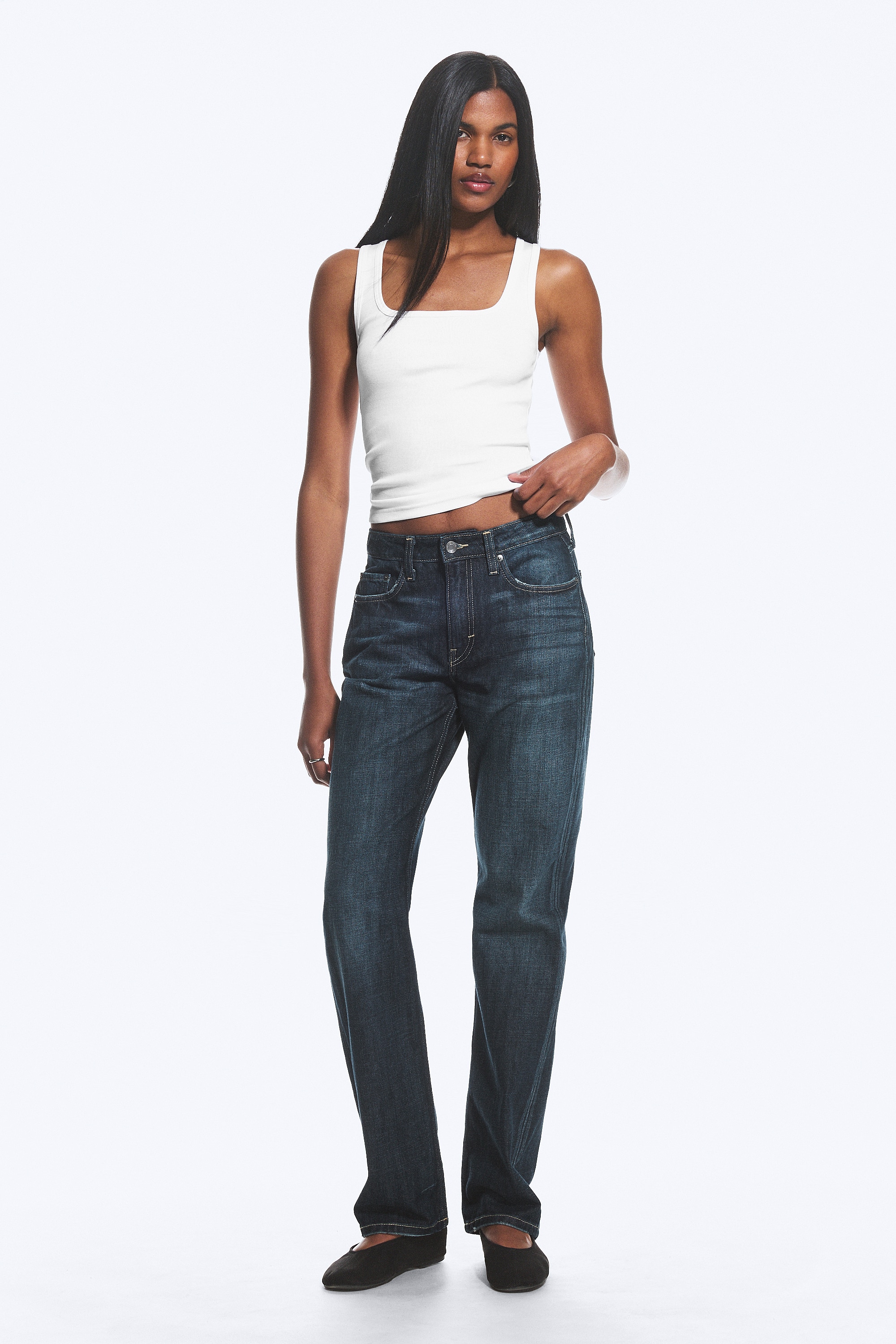 Jean droit standard taille mi-haute Laika - Bleu profond - Bleu foncé/Eighteen Blue - Bleu moyen/Dream Blue – Bleu clair/Black Rinse - Noir/Radio Blue - Bleu moyen