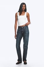 Deep Sea Blue - Dark Blue - Laika Mid Rise Regular Straight Jeans - 0