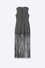 Dark Grey - Fringe Mini Dress - 1