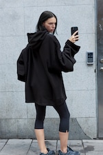 Schwarz - BILLIE MEGA OVERSIZED HOODIE - 4