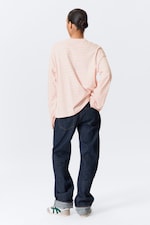 Rosa - Gelbe Streifen - Longsleeve-Shirt aus Baumwolle - 3