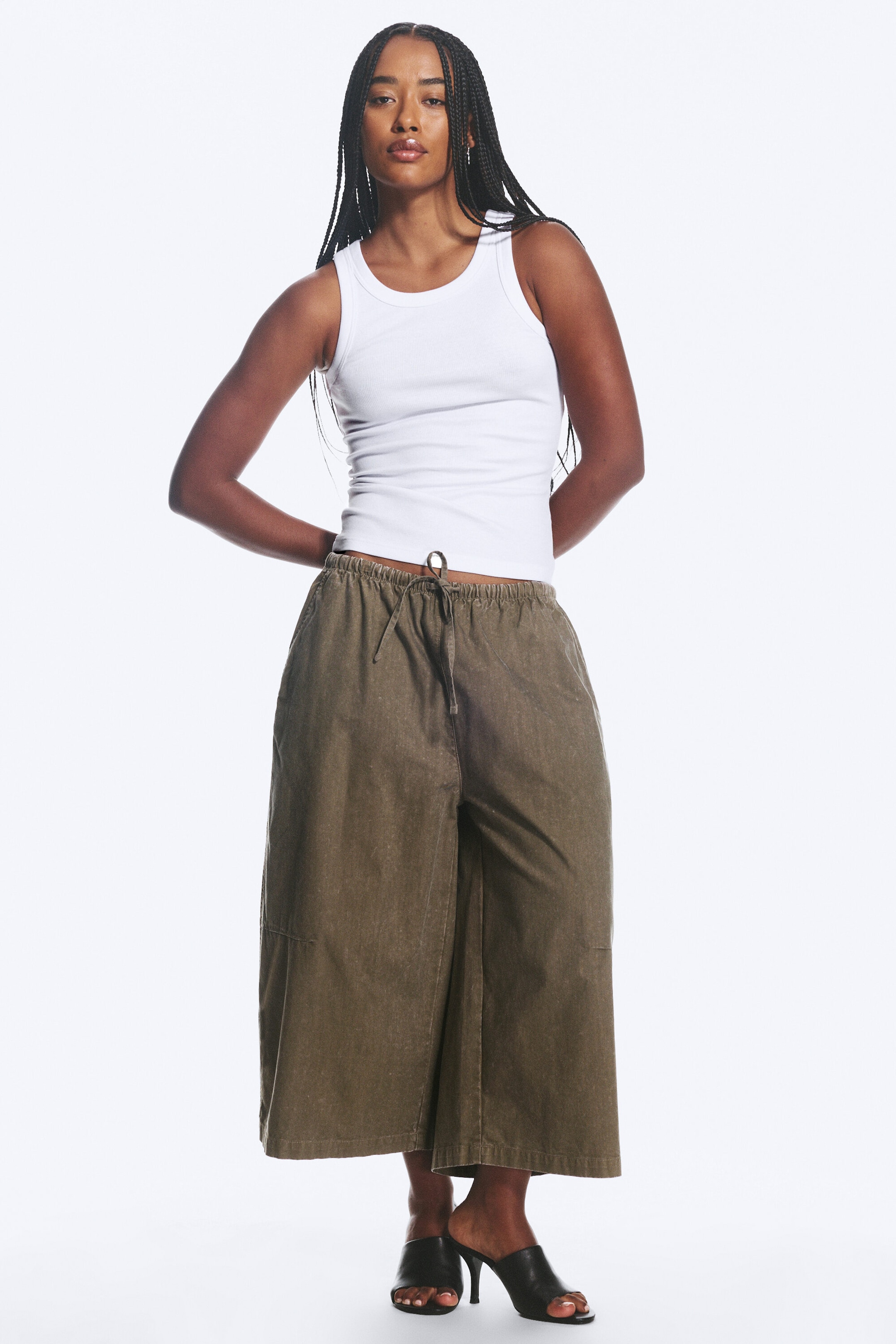 White - Fitted Rib Tank Top - 1