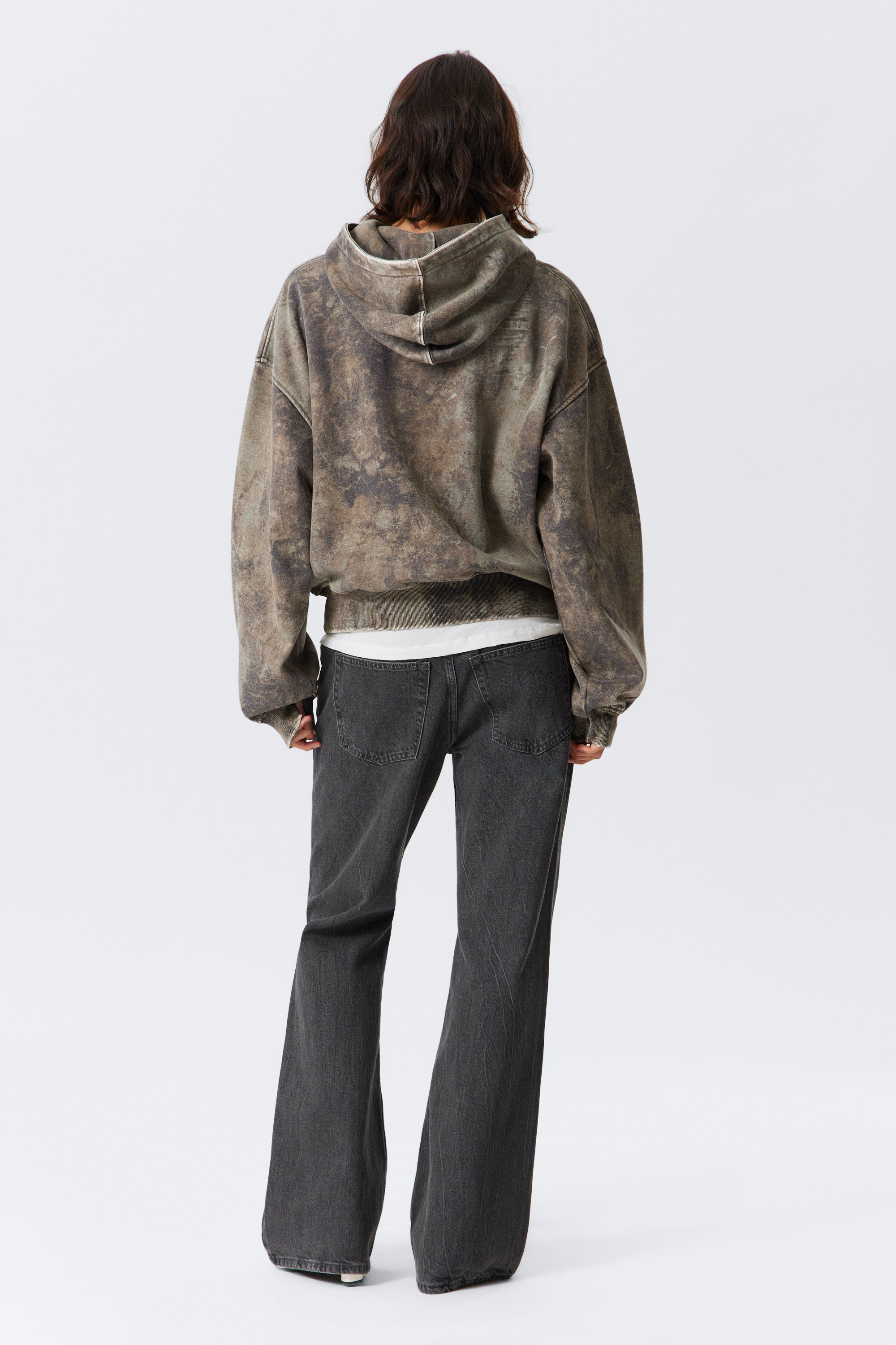 Khaki Green Forest - Loose Fit Printed Hoodie - 2