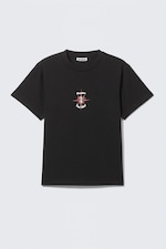 Schwarz - Pura Vida Surf Shop - Kastiges T-Shirt mit Grafikprint - 0