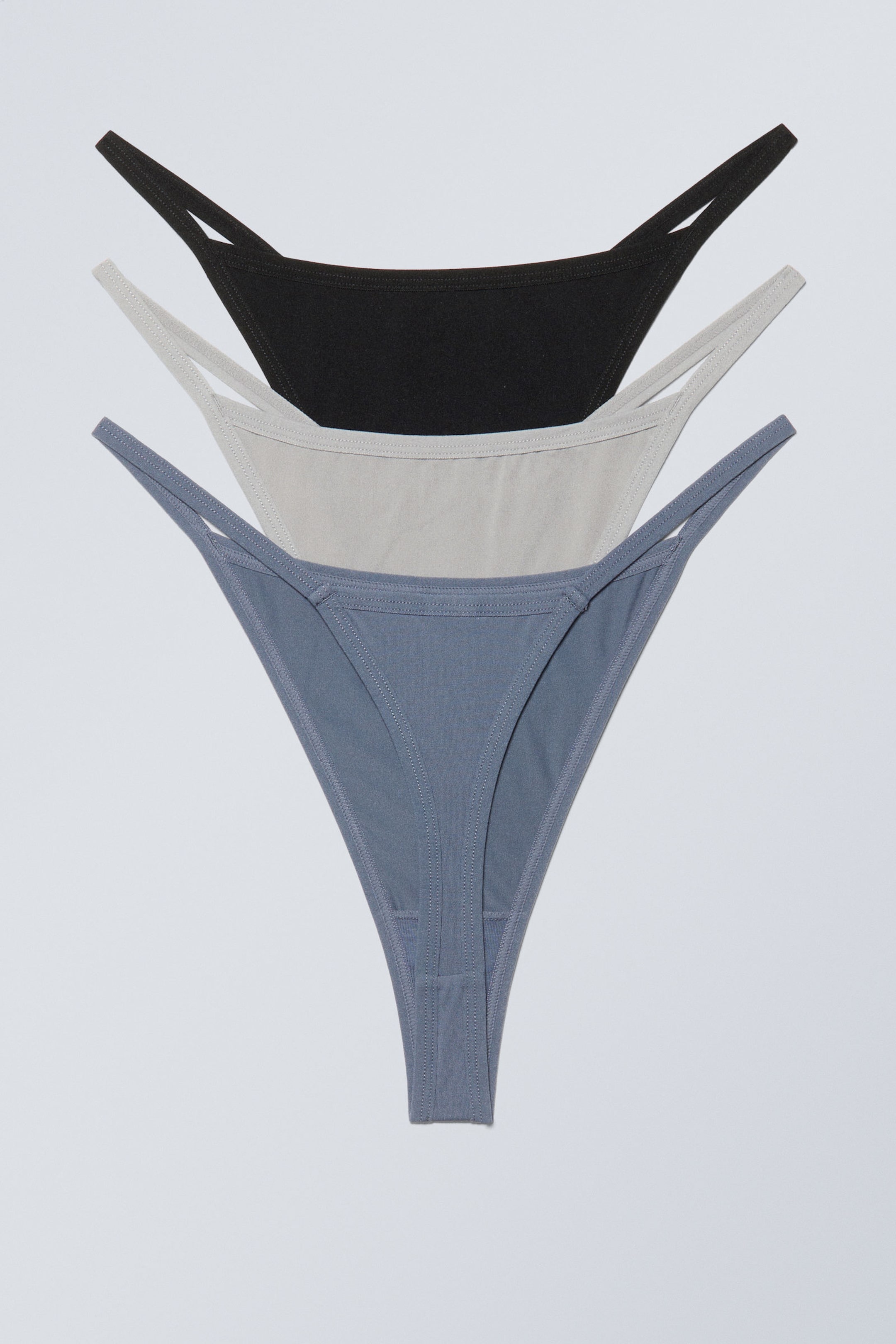 Grey Black Dusty Blue - 3-pack Soul Tanga Thong - 1