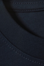 Navy Blue - Relaxed Boxy Cotton T-shirt - 1