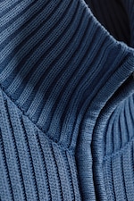 Verwaschenes Blau - Lockerer Strick-Cardigan mit Reißverschluss - 4