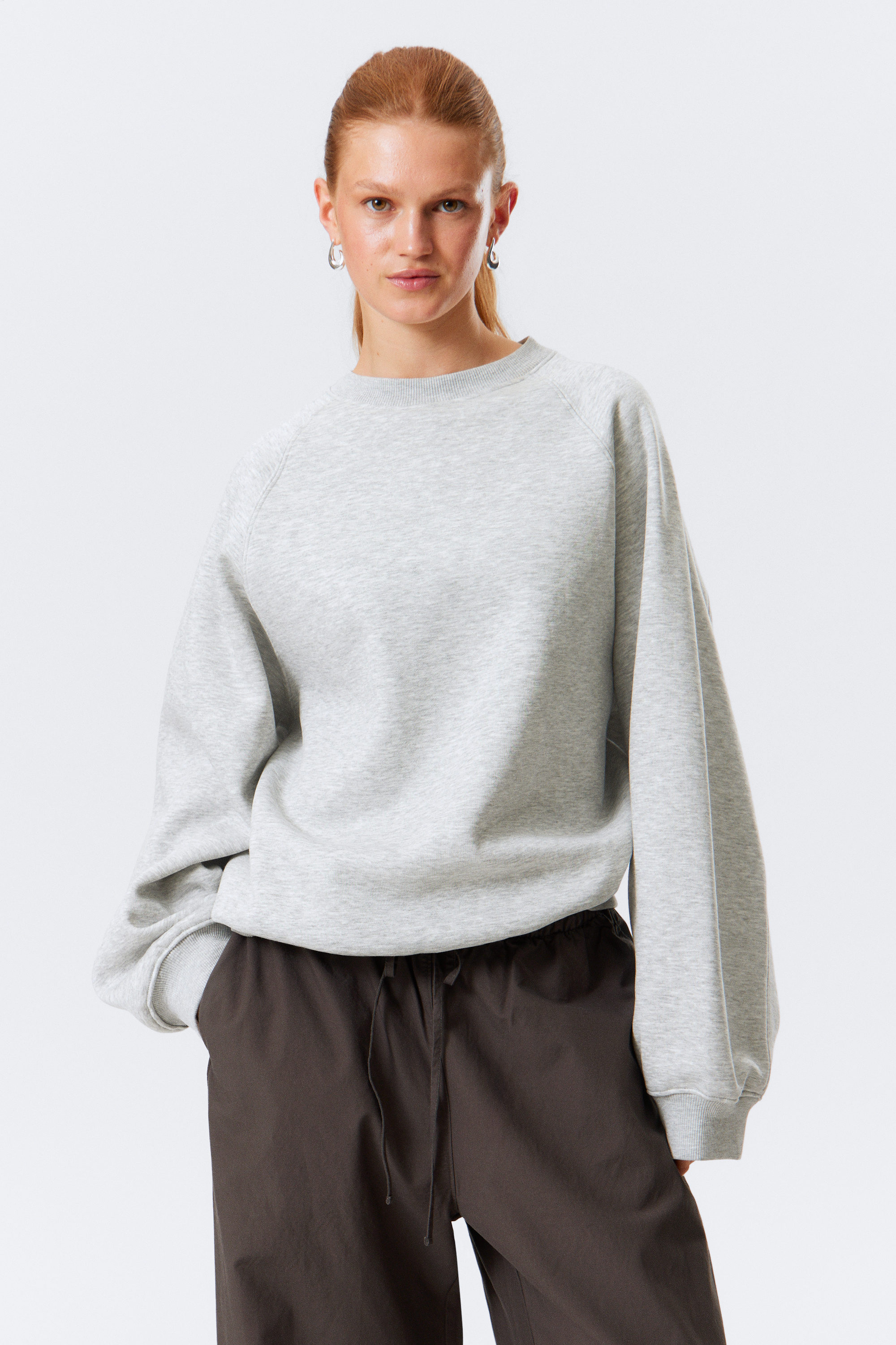 Grey Melange - Loose Heavy Sweater - 1